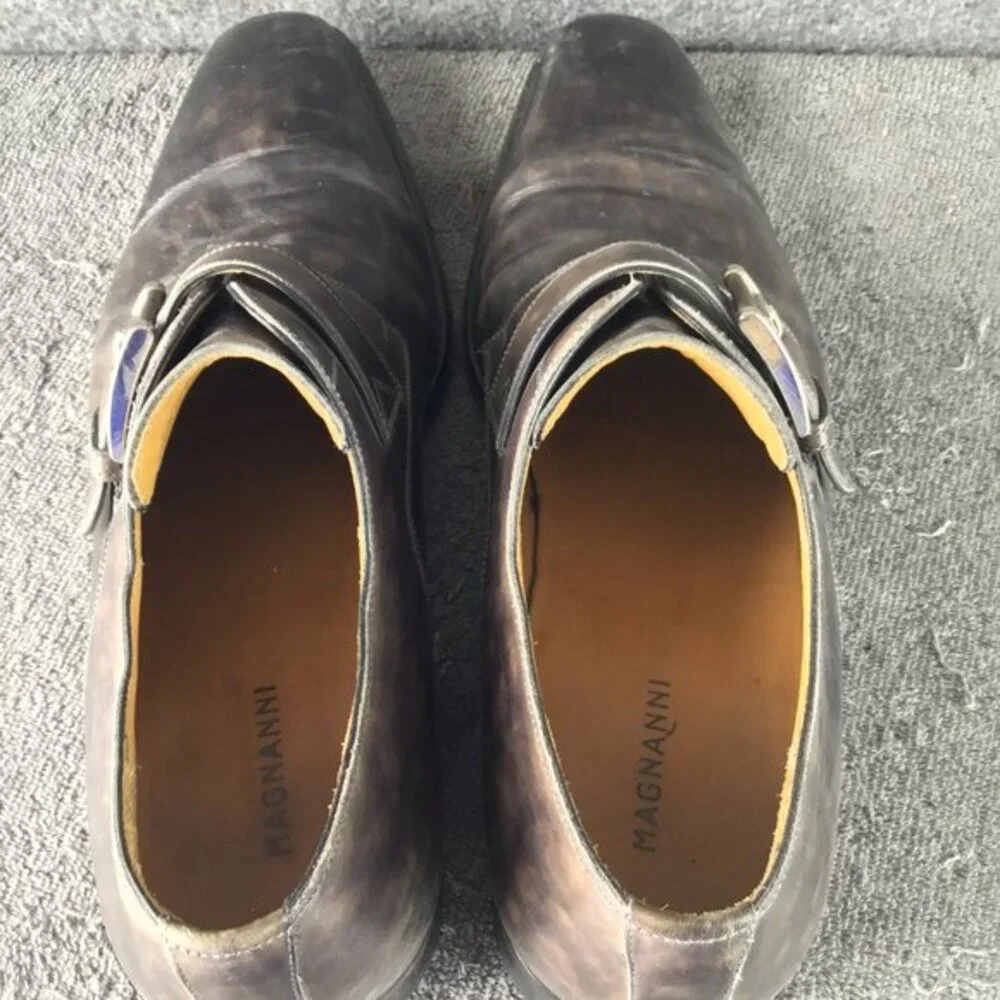 Magnanni Marco Men's Leather Monk Strap Slip‎ On Oxfords Dress Shoes Size 9M